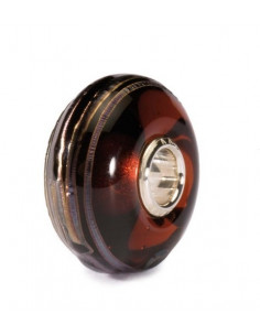 Perle Trollbeads Verre Fil d'or, Brun