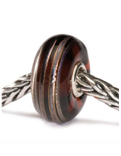 Perle Trollbeads Verre Fil d'or, Brun 2