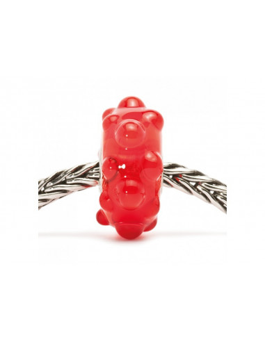 Perle Trollbeads Verre Bourgeon Rouge Ecarlate