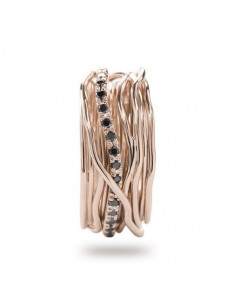 Bague Filodellavita Classic 13 fils or rose et Diamants noirsAN13RBN 2