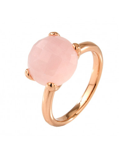 BAGUE plaqué or rose Et Quartz Rose BRONZALLURE WSBZ00013.R