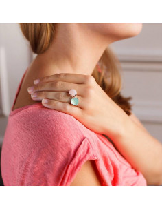 BAGUE plaqué or rose Et Quartz Rose BRONZALLURE WSBZ00013.R 2