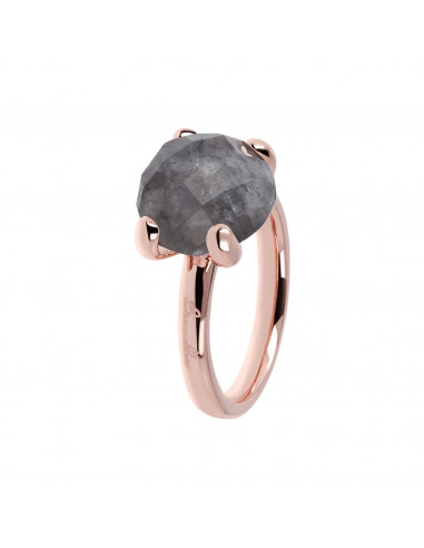 BAGUE plaqué or rose Et Quartz Gris BRONZALLURE WSBZ00013.GR