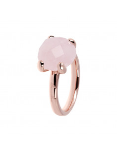 BAGUE plaqué or rose Et Quartz Rose BRONZALLURE WSBZ00013.R