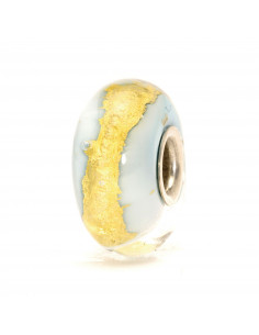 Perle Trollbeads Verre Or Bleu Clair TGLBE-20052