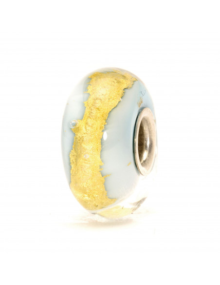 Perle Trollbeads Verre Or Bleu Clair TGLBE-20052