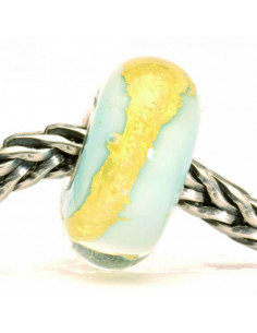 Perle Trollbeads Verre Or Bleu Clair TGLBE-20052 2
