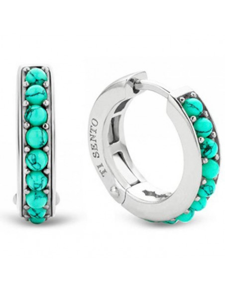 Boucles d'Oreilles Argent et Turquoise Ti Sento