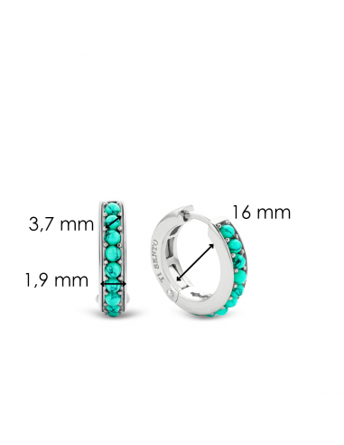 Boucles d'Oreilles Argent et Turquoise Ti Sento