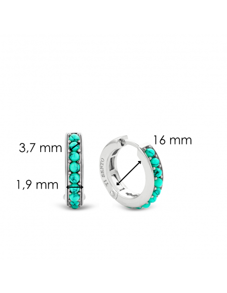 Boucles d'Oreilles Argent et Turquoise Ti Sento