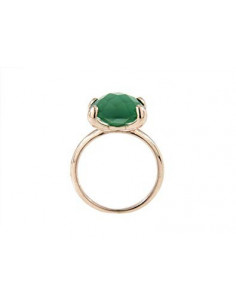 BAGUE plaqué or rose  Et Calcédoine Verte BRONZALLURE WSBZ00013.G 2