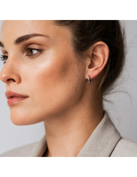 Boucles d'Oreilles Créoles En Argent Ti Sento