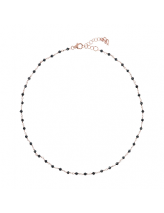 Collier Ras De Cou Plaqué Or Rose et Black Spinel BRONZALLURE WSBZ01257.BS WSBZ01257.BS
