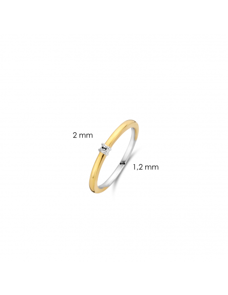 Bague Argent Bicolore Et Zirconium Mix & Match Ti Sento 12210ZY