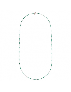 Collier Sautoir Plaqué Or Rose et Agate Verte BRONZALLURE 2