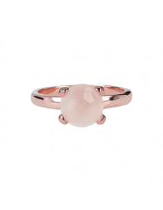 BAGUE plaqué or rose  Quartz Rose 8mm BRONZALLURE 2