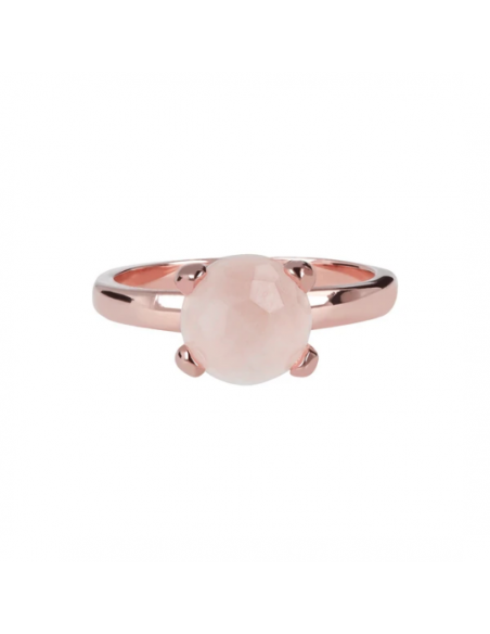 BAGUE plaqué or rose  Quartz Rose 8mm BRONZALLURE WSBZ00949.RQ