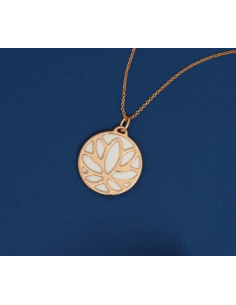 Cuir Pendentif Rond 25mm Les Georgettes Nude/Aquatic 2