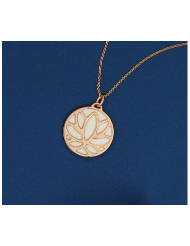 Cuir Pendentif Rond 25mm Les Georgettes Nude/Aquatic