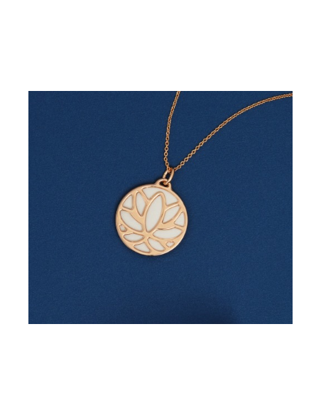 Cuir Pendentif Rond 25mm Les Georgettes Nude/Aquatic