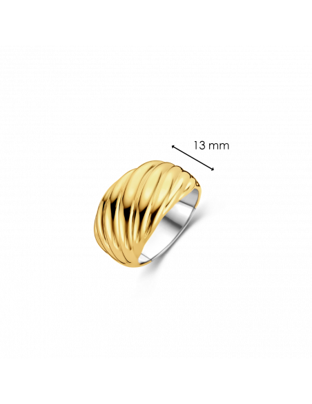 Bague Godron Torsadée Argent Finition Or Ti Sento