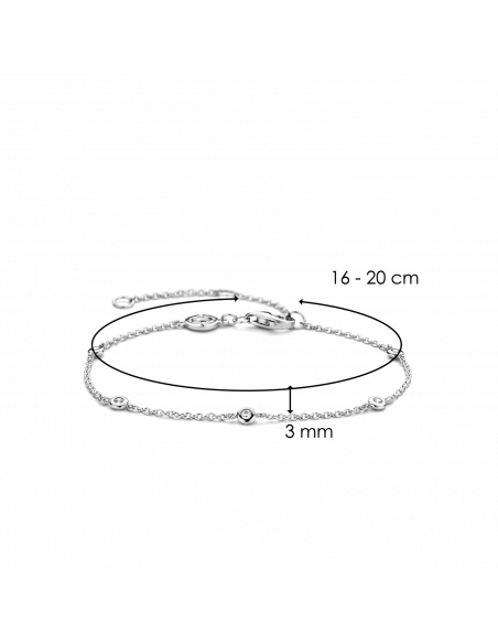 Bracelet Souple En Argent Et 5 Oxydes Ti Sento