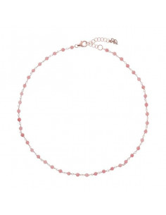 Collier Ras De Cou Plaqué Or Rose et Quartz Rose BRONZALLURE WSBZ01250.PQ 2