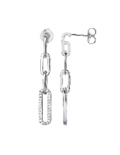 Boucles d'oreilles longues CHARLES GARNIER en Argent et oxyde de zirconium AGF170006E