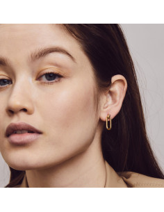 Boucles d'Oreilles Maillon En Argent Plaqué Or Jaune Ti Sento 2