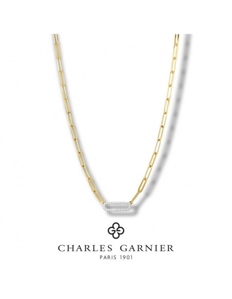 Collier CHARLES GARNIER en Argent Bicolore et oxyde de zirconium AGF170023N