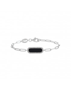 Bracelet CHARLES GARNIER en Argent, oxydes de zirconium Et Onyx Noir AGF170064B