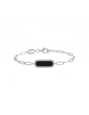 Bracelet CHARLES GARNIER En Argent, Oxydes De Zirconium Et Onyx Noir AGF170064B
