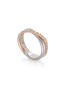 Bague Filodellavita Classic 3 fils argent ,Or Rose et diamants blancs 2