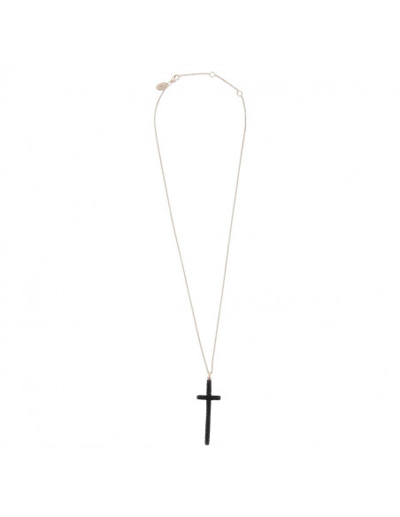 Collier Croix Pesavento Polvere di Sogni Rose et Noir