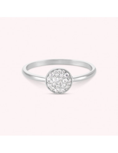 Bague AGATHA argent pastille et oxydes