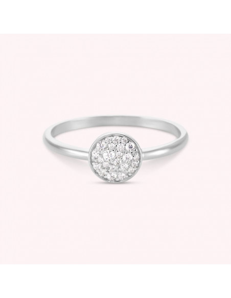 Bague AGATHA argent pastille et oxydes