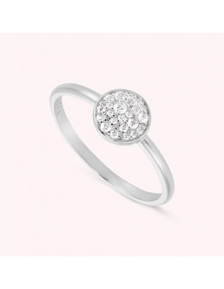 Bague AGATHA argent avec pastille et oxydes 3661266693428