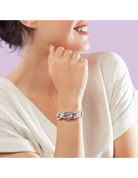 Bracelet manchette AGATHA argent rigide