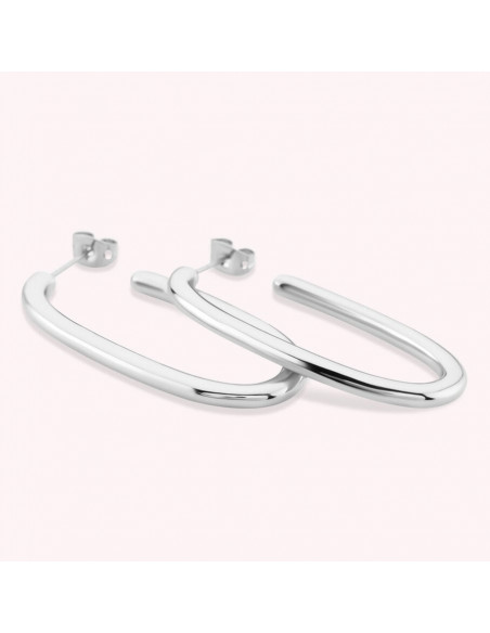 Boucles d'Oreilles AGATHA créoles argentées 02350943-064