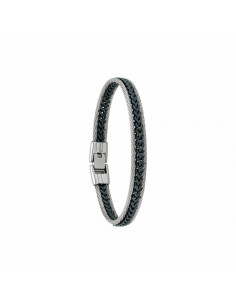 Bracelet Acier Bicolore Bleu Pio De Chez Jourdan