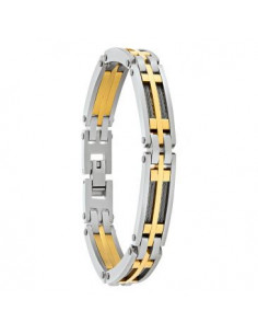 Bracelet Acier Bicolore Et Câble De Chez Jourdan JH110025B