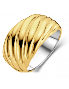 Bague Godron Torsadée Argent Finition Or Ti Sento