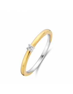 Bague Argent Bicolore Et Zirconium Mix & Match Ti Sento 12210ZY