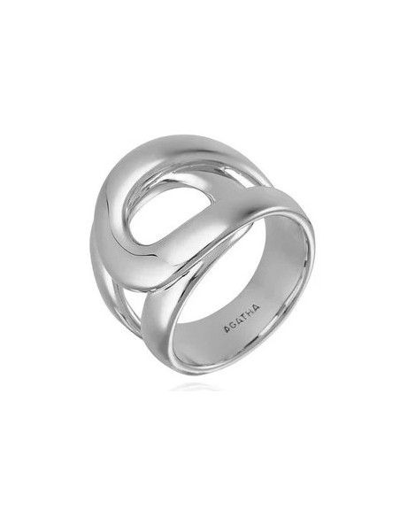 Bague AGATHA Argent Large CURVE