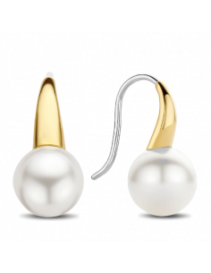 Boucles d'Oreilles Argent Plaqué Or Avec Perles Blanches Ti Sento 7849pw