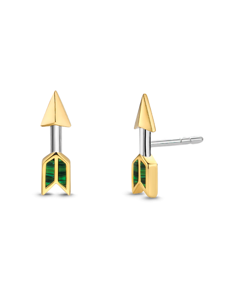 Boucles d'Oreilles Argent et Malachite Ti Sento