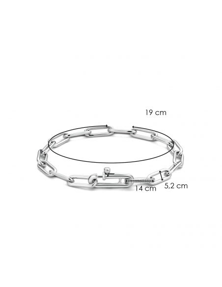 Bracelet Maillons Ti Sento en Argent & Oxydes Blancs 2936ZI