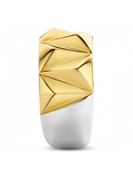 Bague Large Stylé Argent Finition Or Jaune Ti Sento