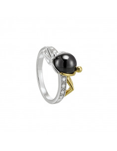 Bague Bicolore Alicia De Chez Jourdan En Argent ,Oxydes & Hématite AMK 053