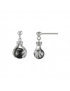 Boucles D'oreilles Helice De Chez Jourdan En Argent & Hématite AMK080